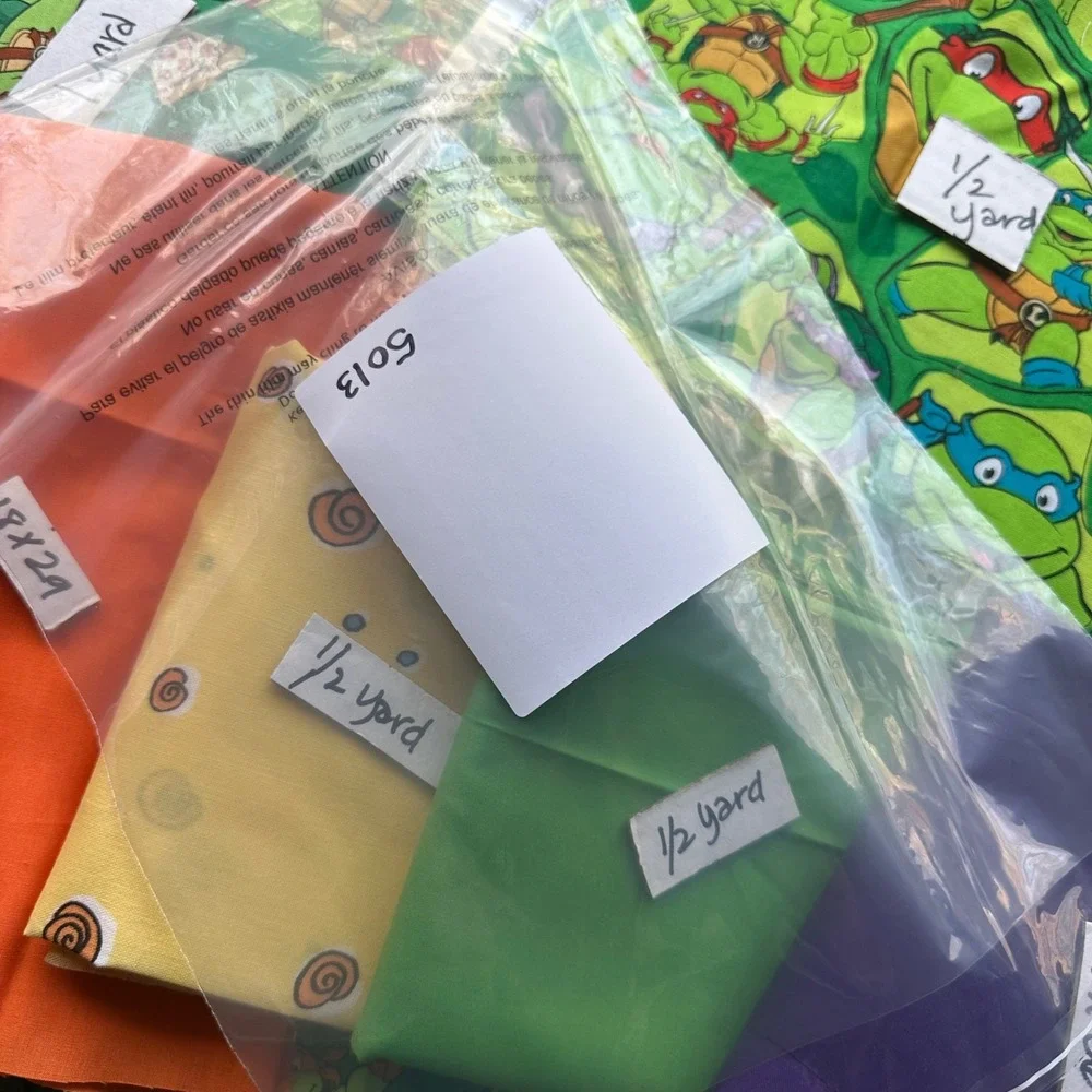 Teenage Mutant Ninja Turtles TMNT Fabric Bundle 7‎ Pieces 3.75 Yards Total